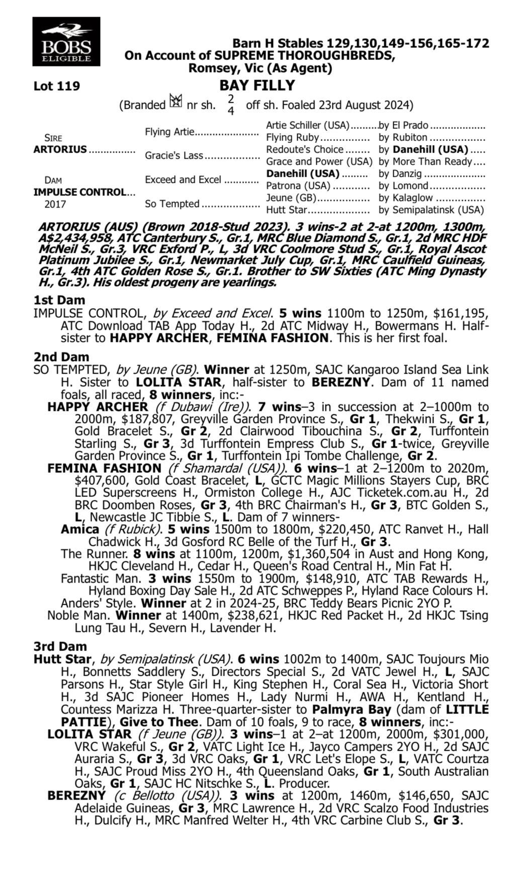 Artorius x Impulse Control '24 Filly